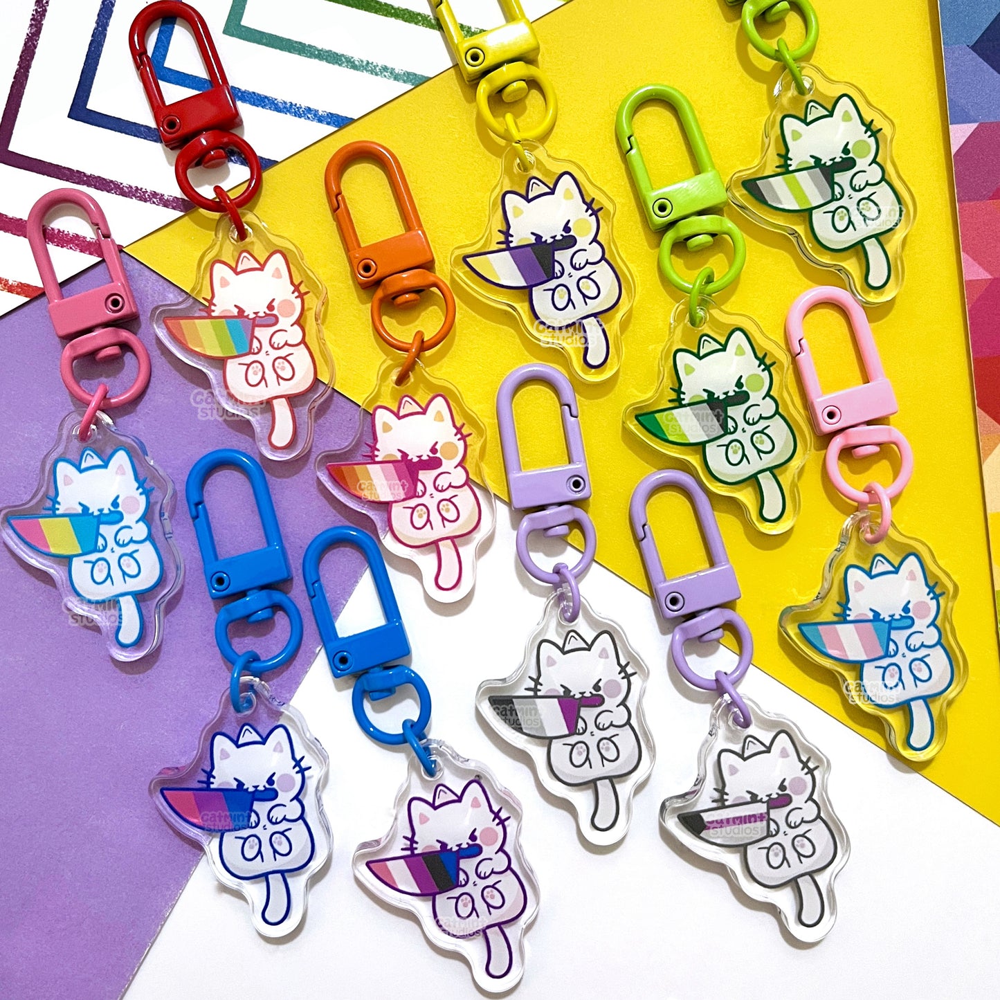 Tiny Pride Knives Keychains