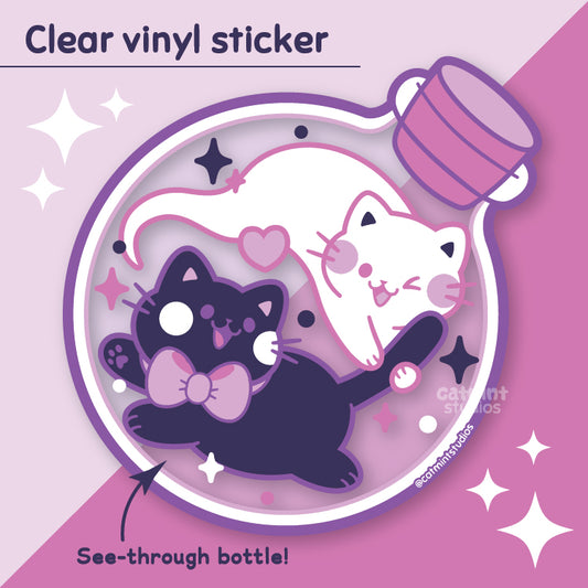 (Purple) Ghost Bottle Clear Vinyl Sticker