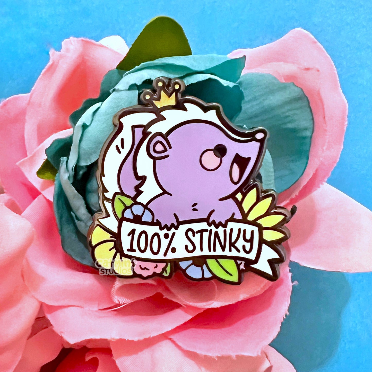 100% Stinky Enamel Pin