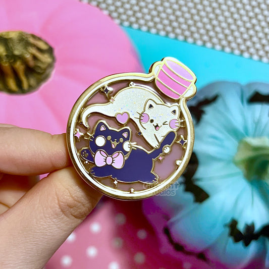 (Purple) Ghost Bottle Clear Enamel Pin