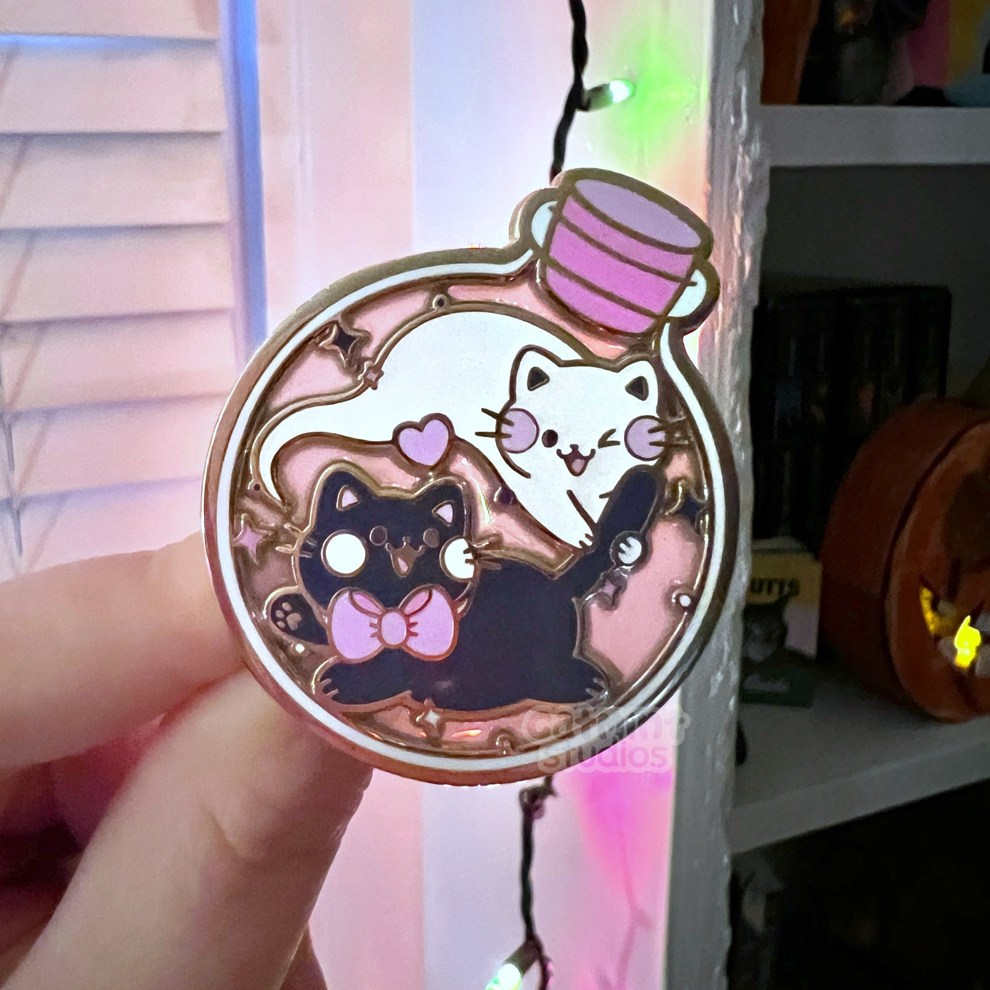 (Purple) Ghost Bottle Clear Enamel Pin
