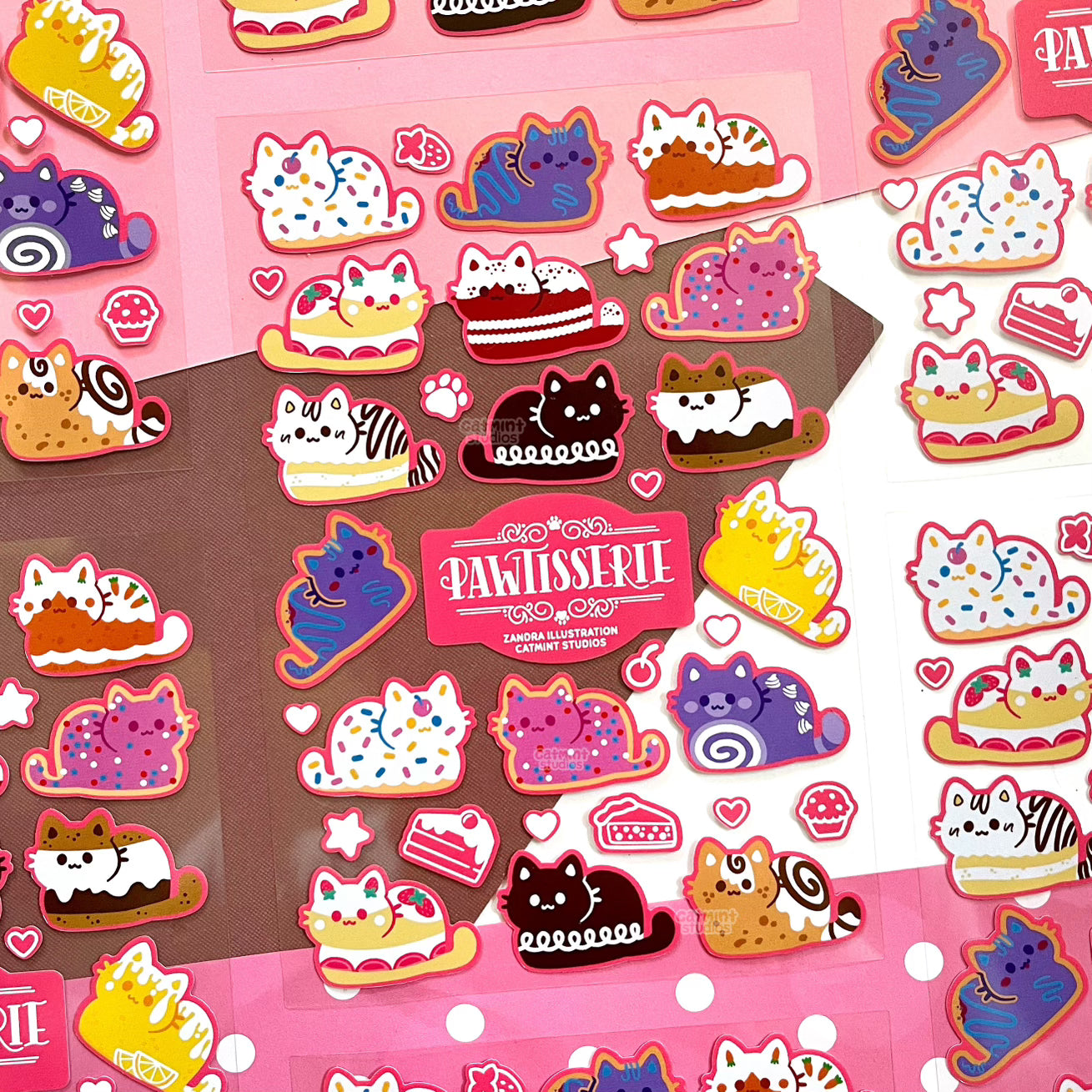 Catmint Studios x Zandra Illustration Collab Kitties Sticker Sheets