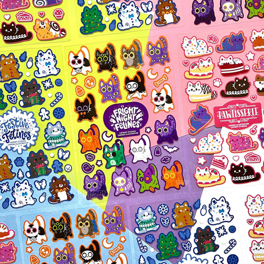 Catmint Studios x Zandra Illustration Collab Kitties Sticker Sheets