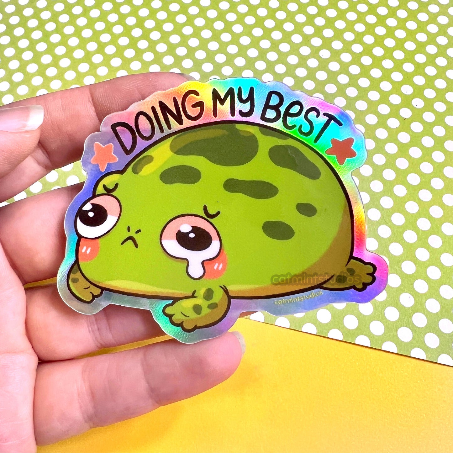 Doing My Best Holographic Vinyl Sticker