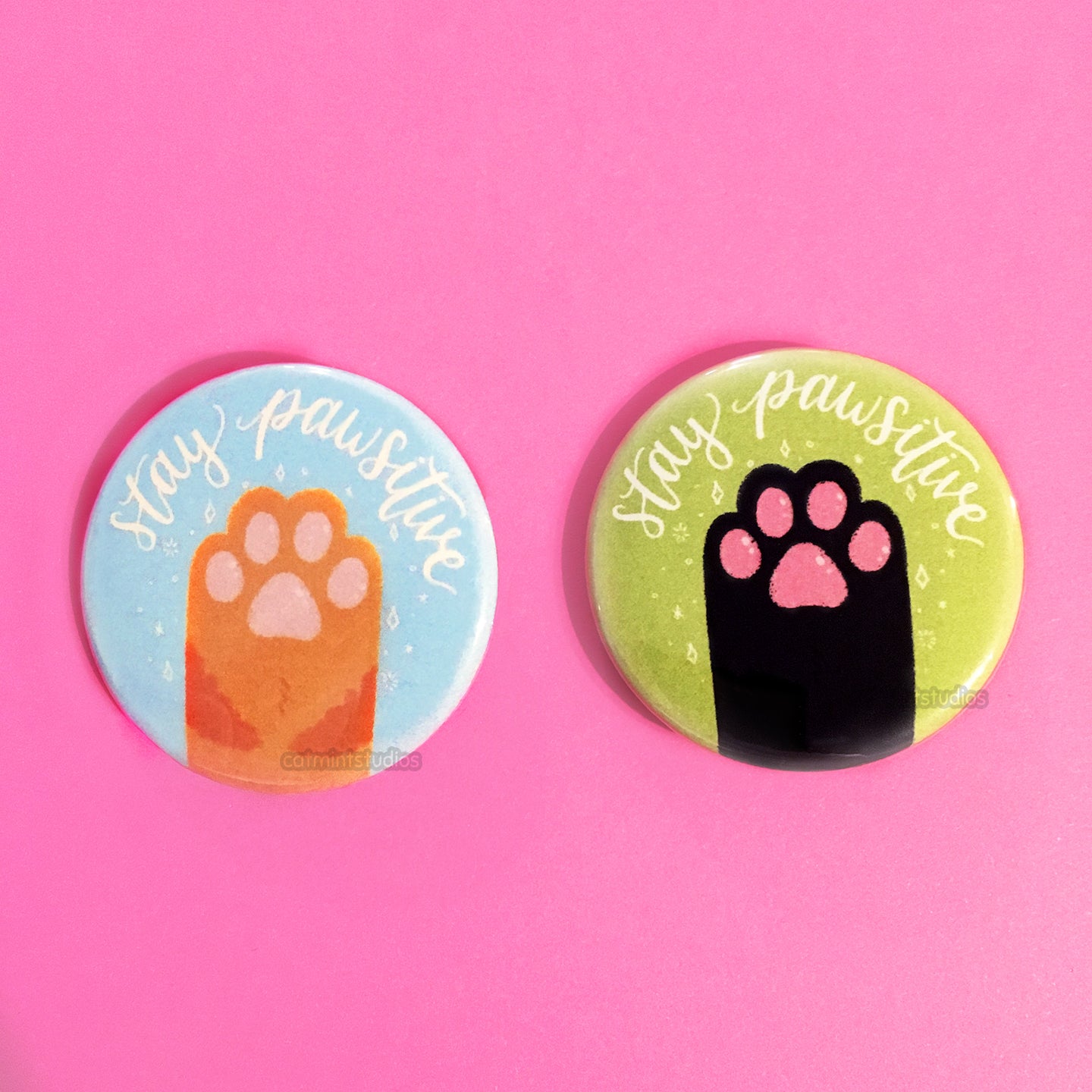 Stay Pawsitive Buttons
