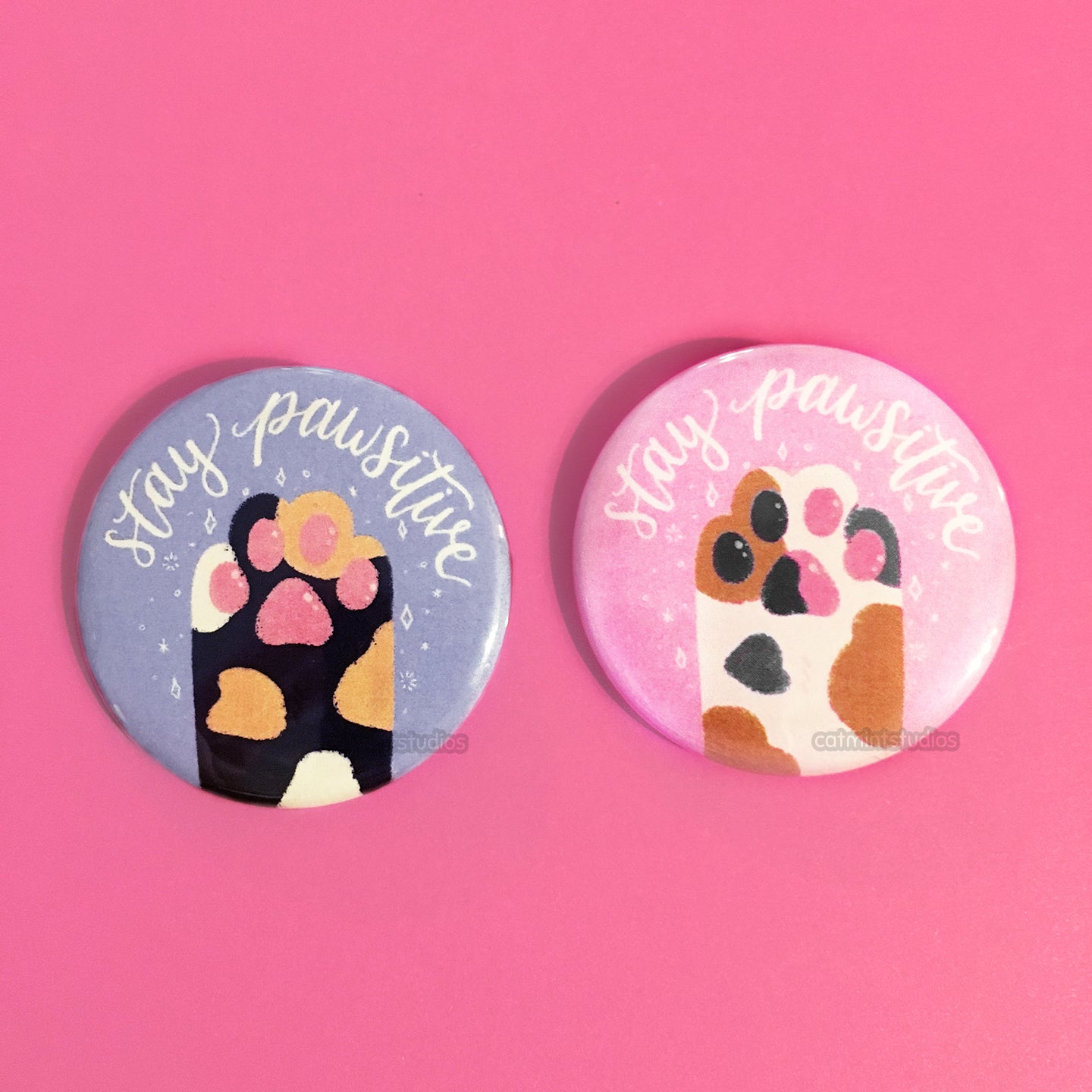 Stay Pawsitive Buttons