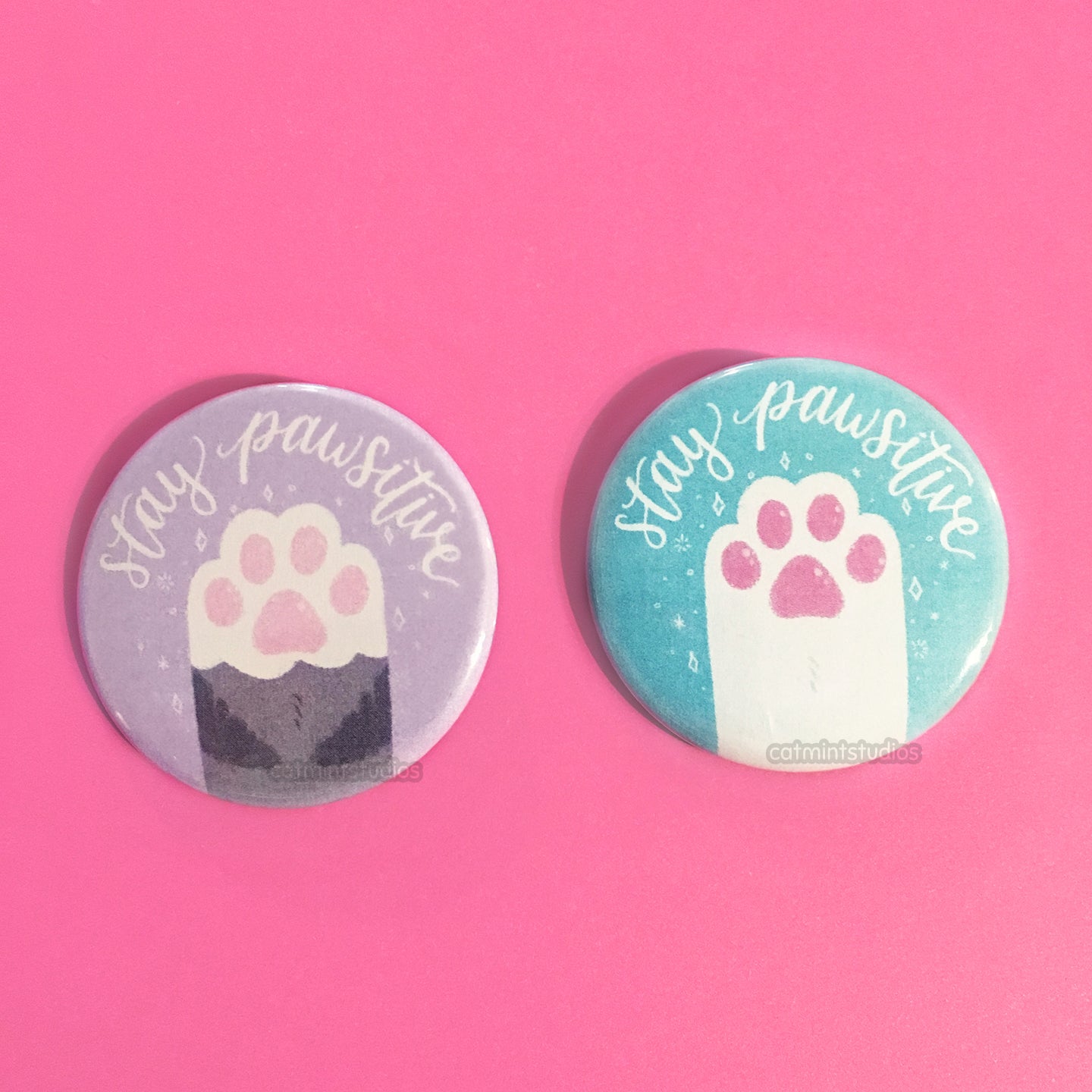Stay Pawsitive Buttons