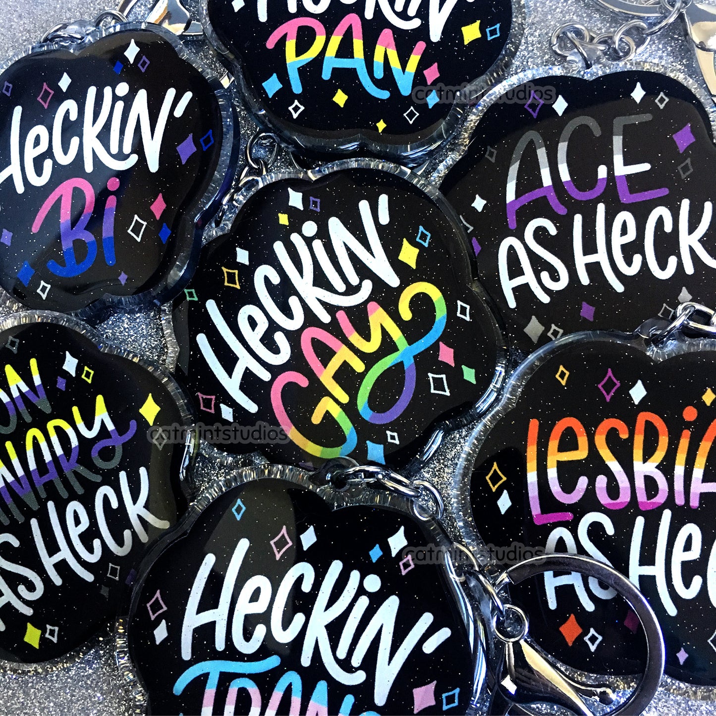 Heckin' Pride Keychains