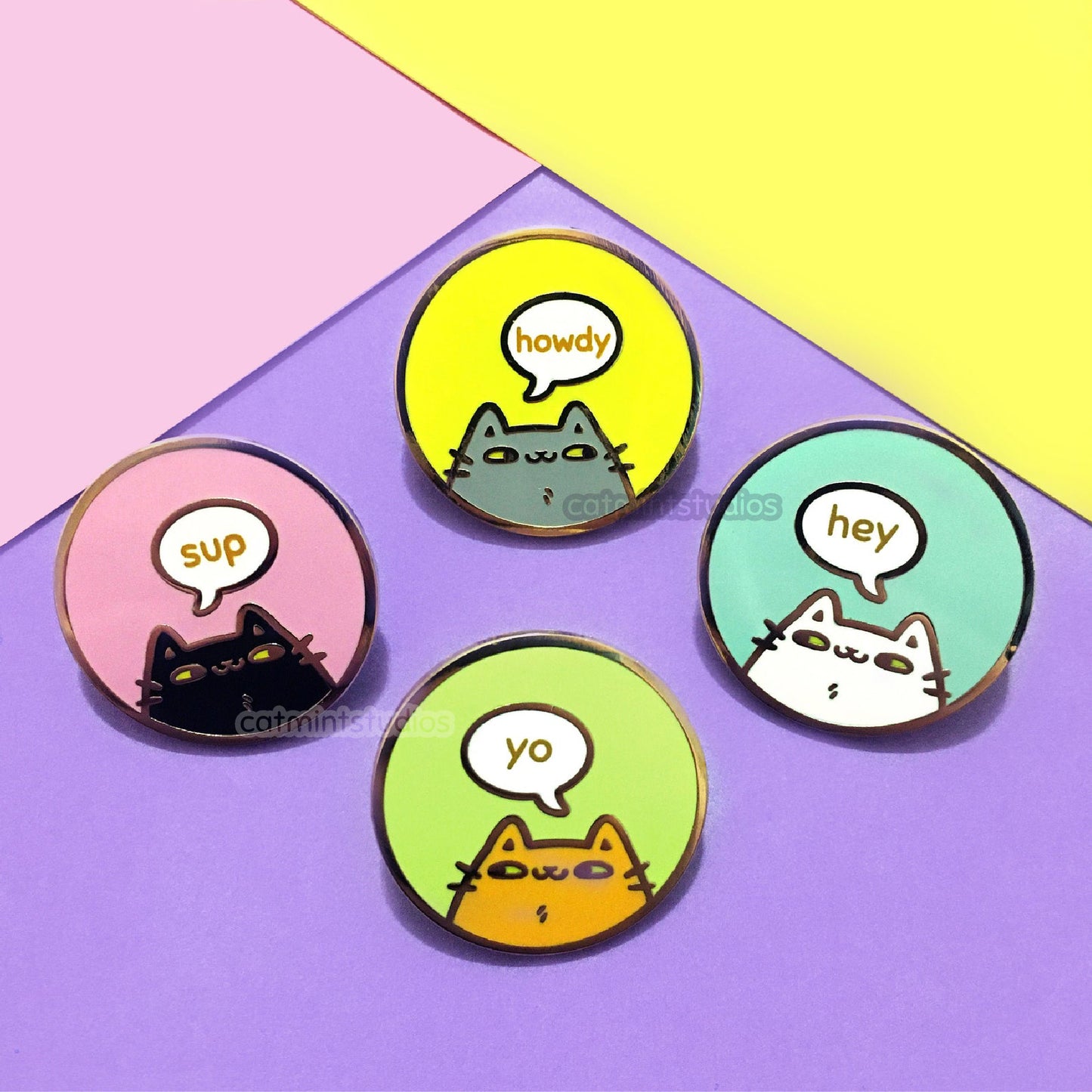 Hey Cat Enamel Pin Set (Mix & Match)