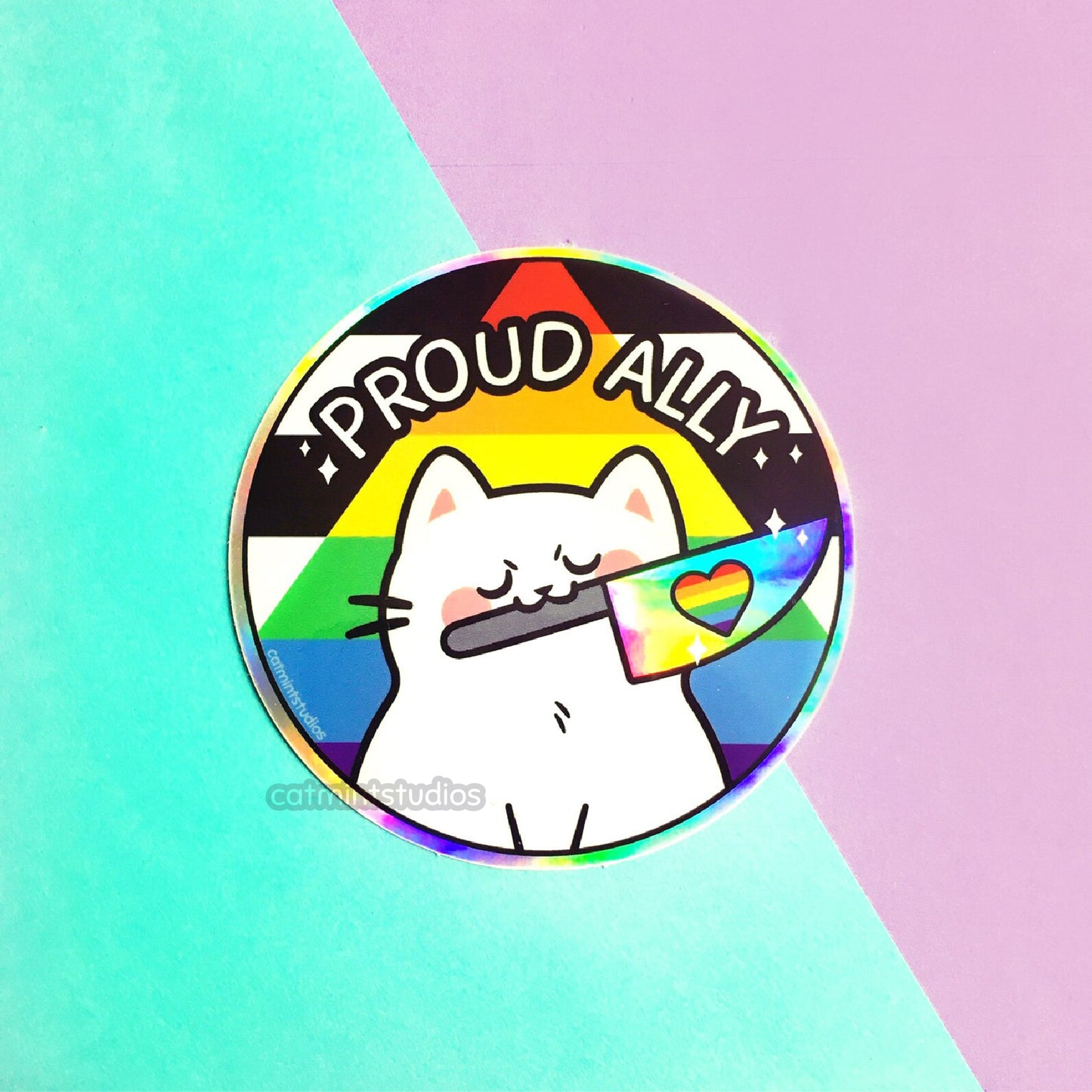 Proud Ally Holographic Vinyl Sticker