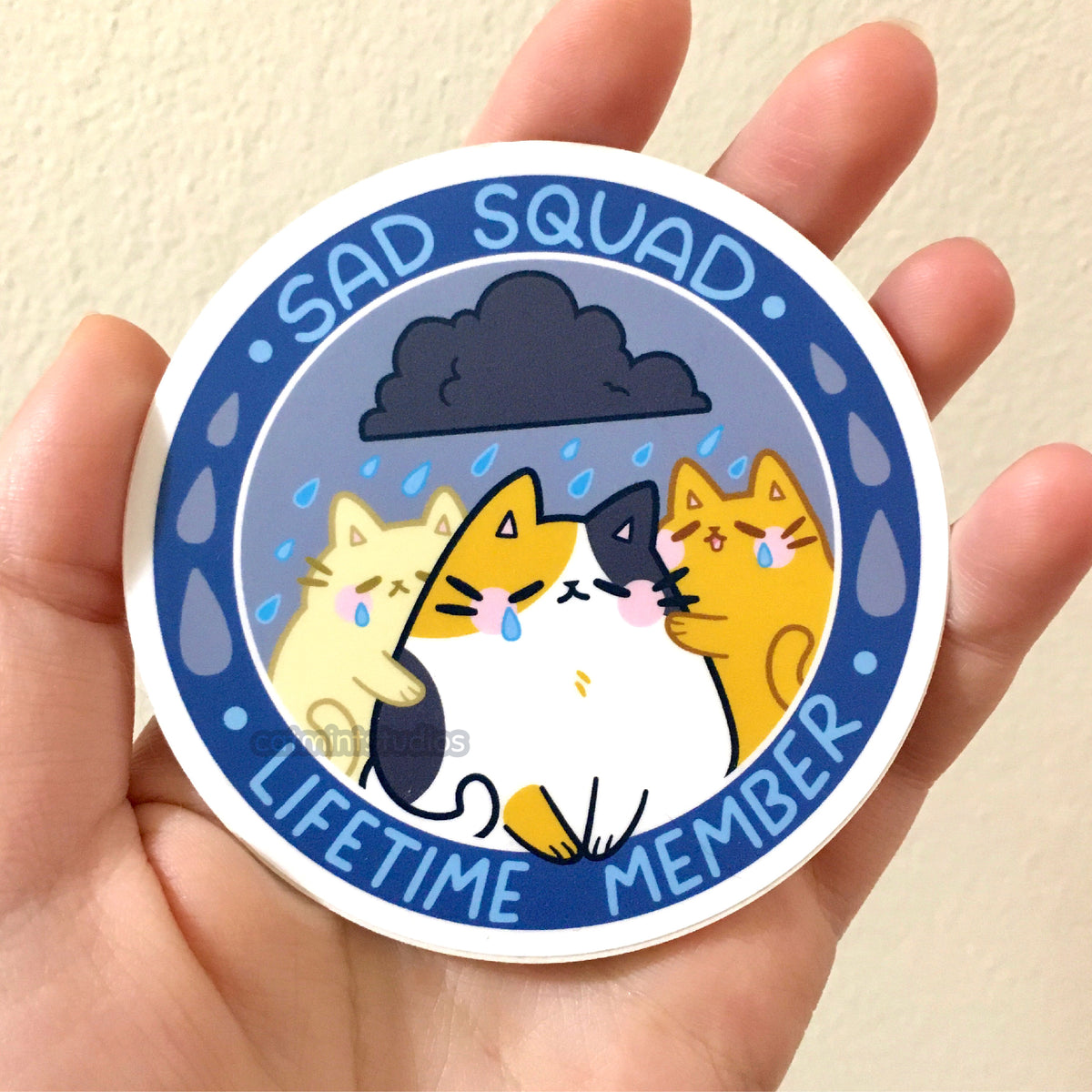 Sad Sticker Group Sad Squad Vinyl Sticker – Catmint Studios
