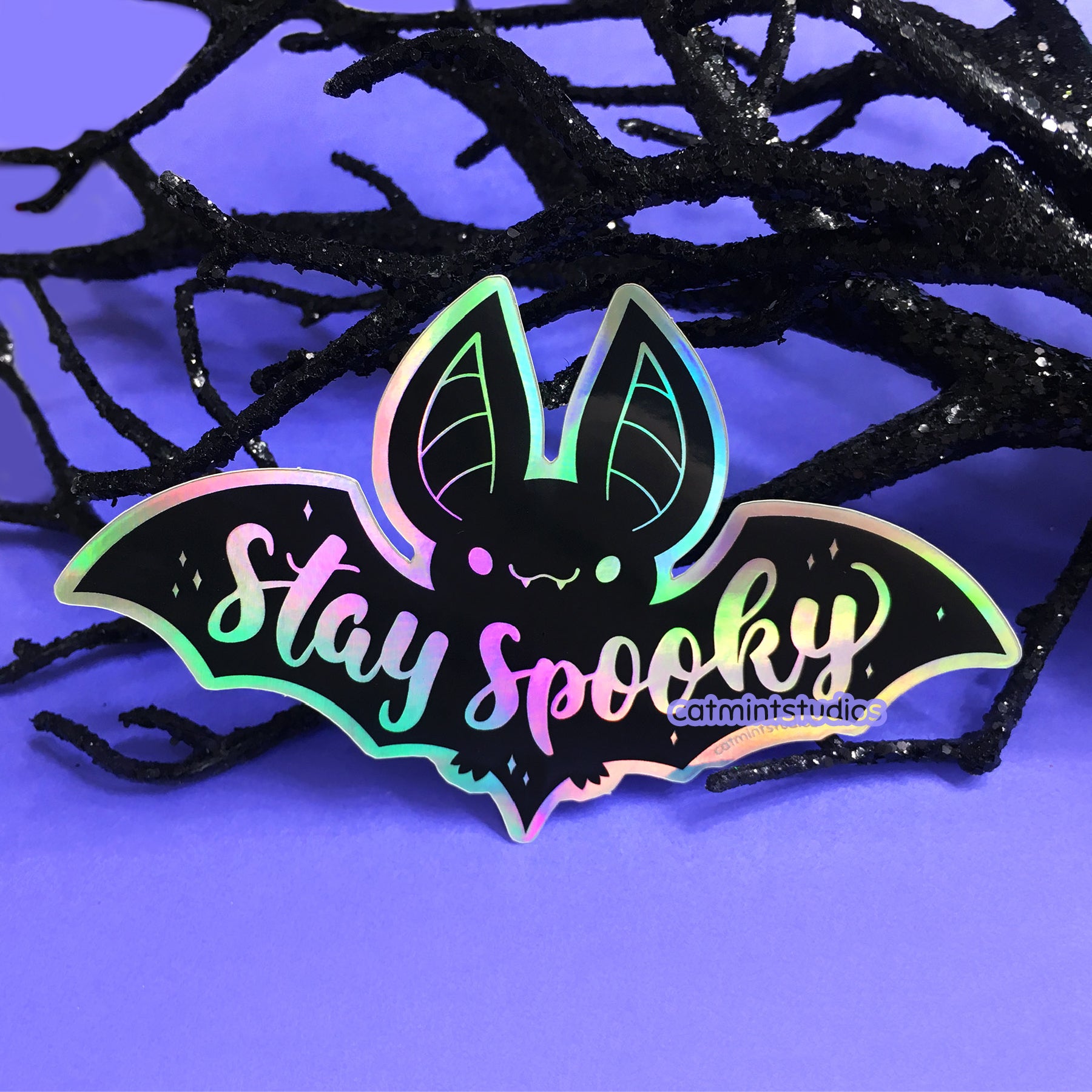 Stay Spooky Holographic Vinyl Sticker – Catmint Studios